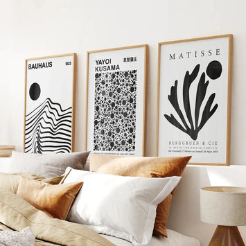 Black and White Minimalist 3 Piece Wall Art
