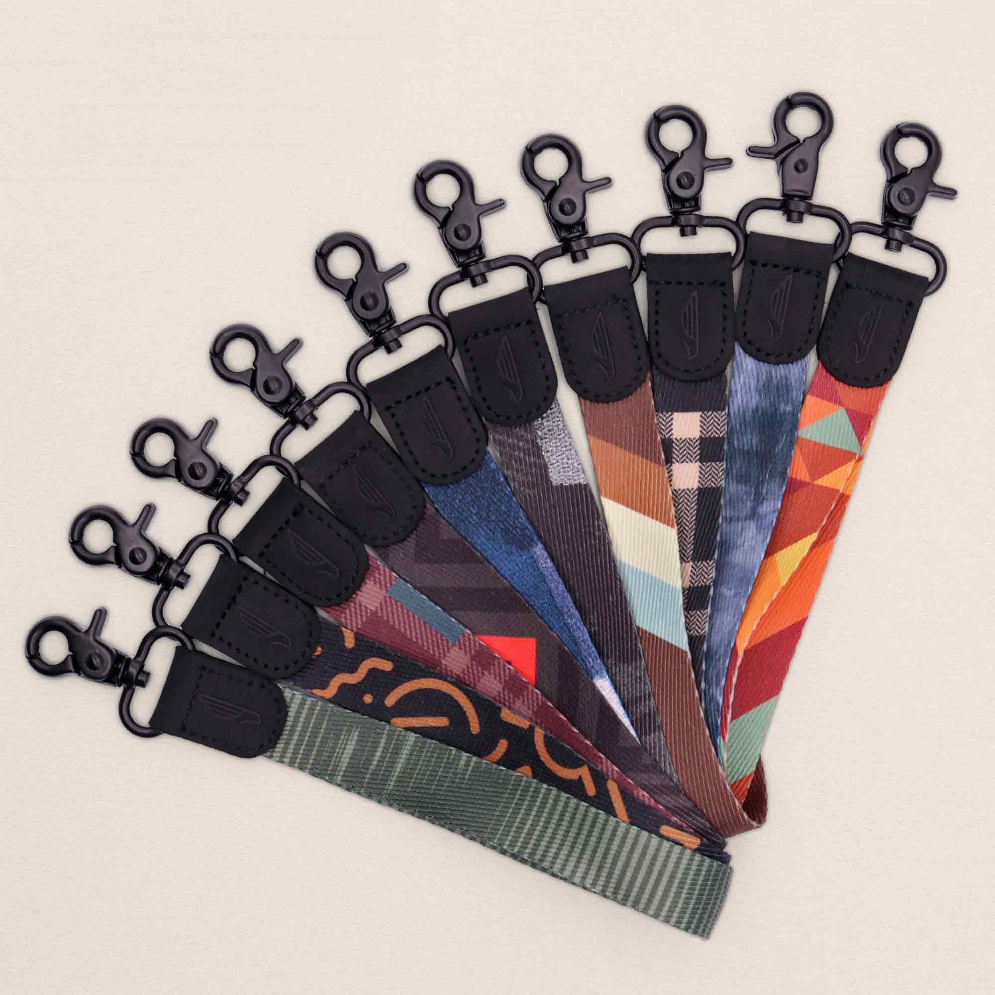 Chevron Wristlet Keychain for Badge, Wallet, and Phone