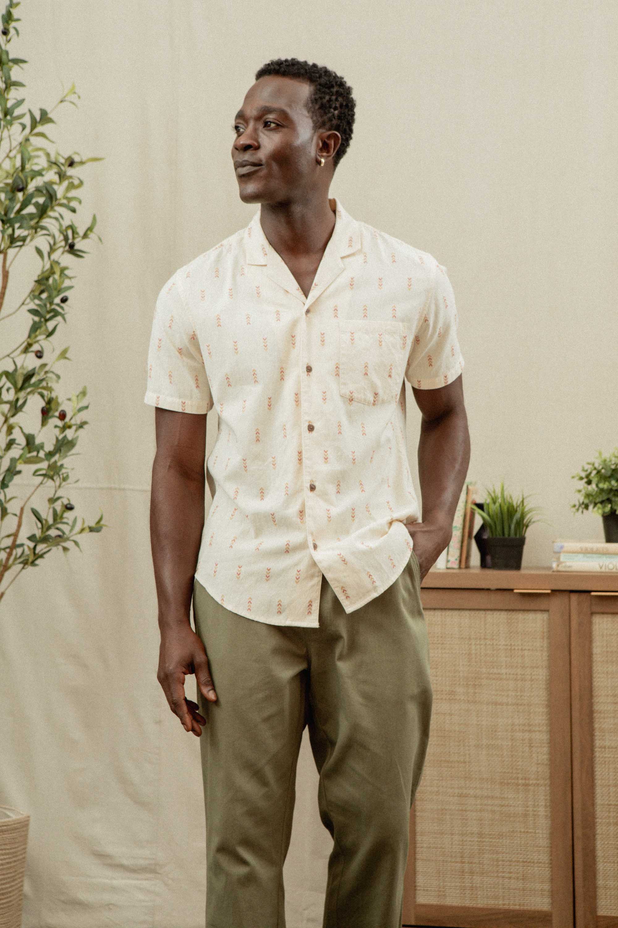 Collins Slim Shirt / Dune Chevron