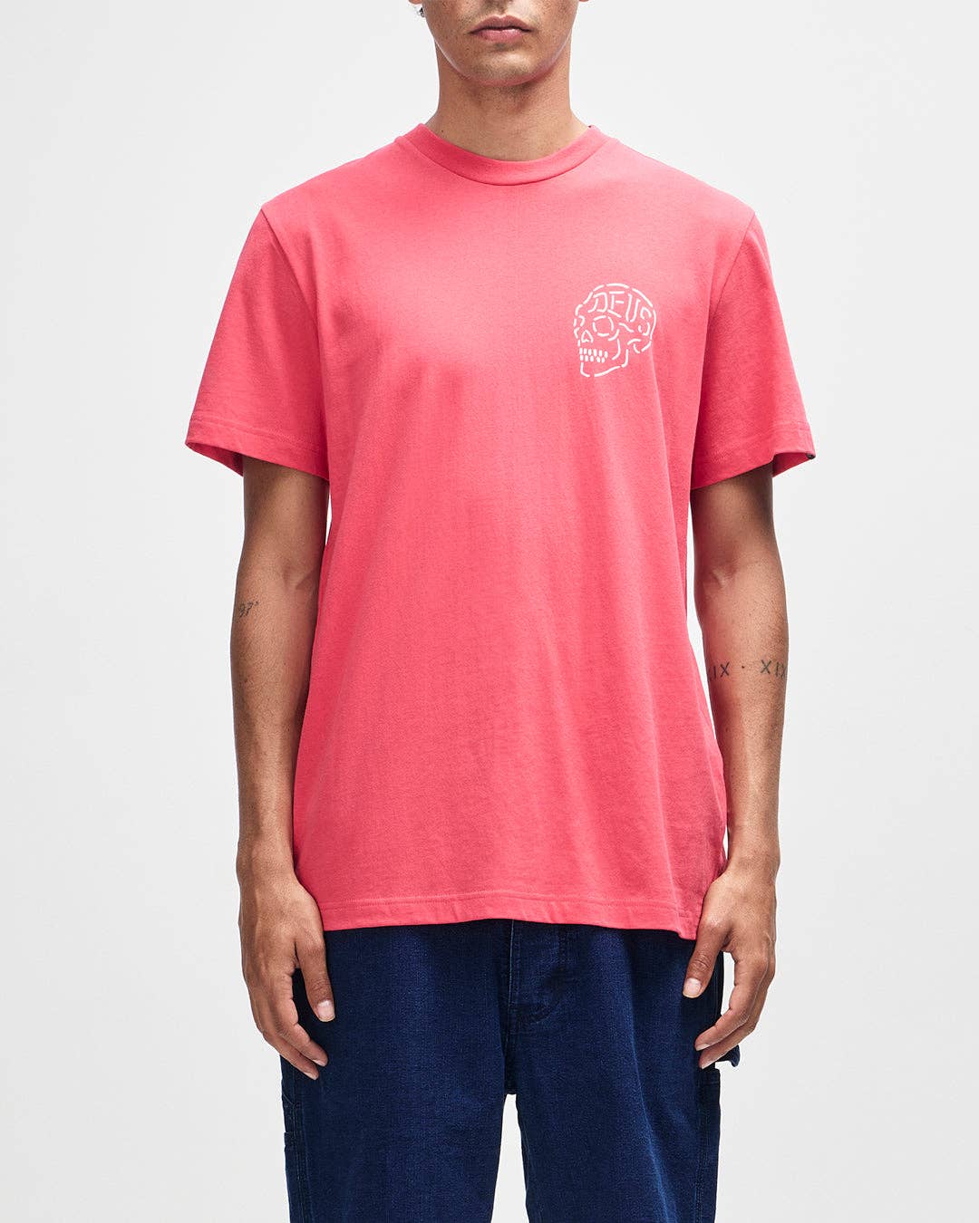 Venice Skull Tee - Melon Red