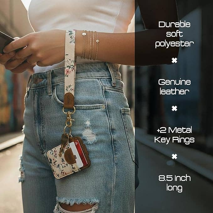 Autumn Wristlet Keychain for Badge, Wallet, and Phone