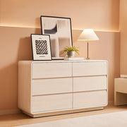 47 Inch White Dresser With Six Drawers Anti Tip Design