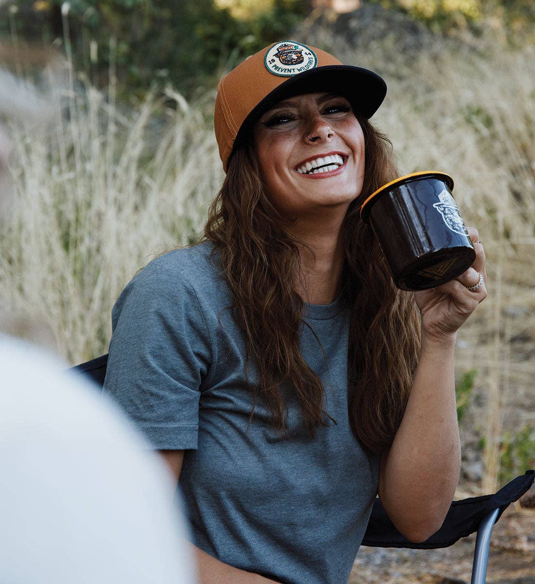 Smokey Bear Ranger Flat Bill Hat - Bark