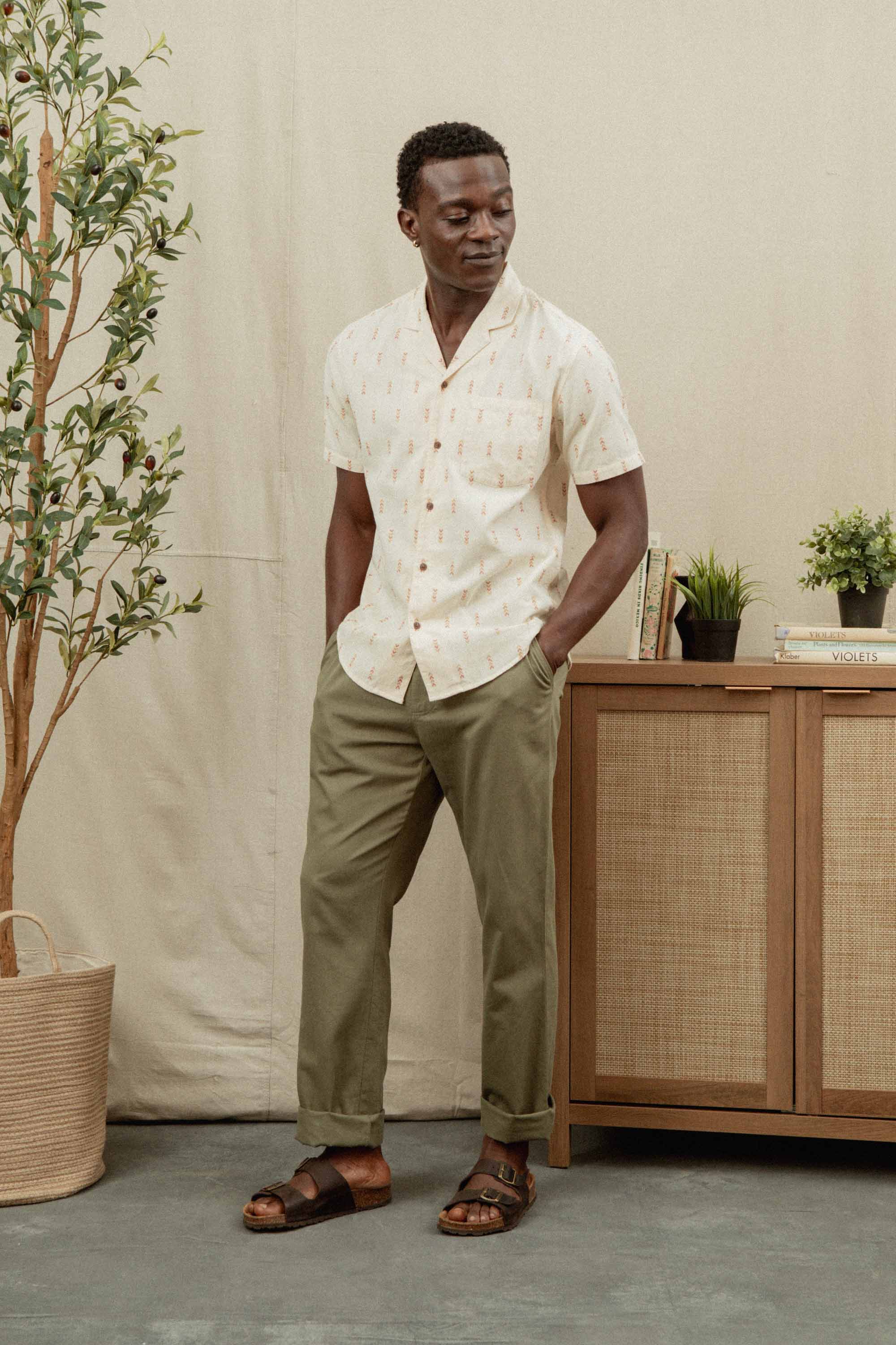 Collins Slim Shirt / Dune Chevron
