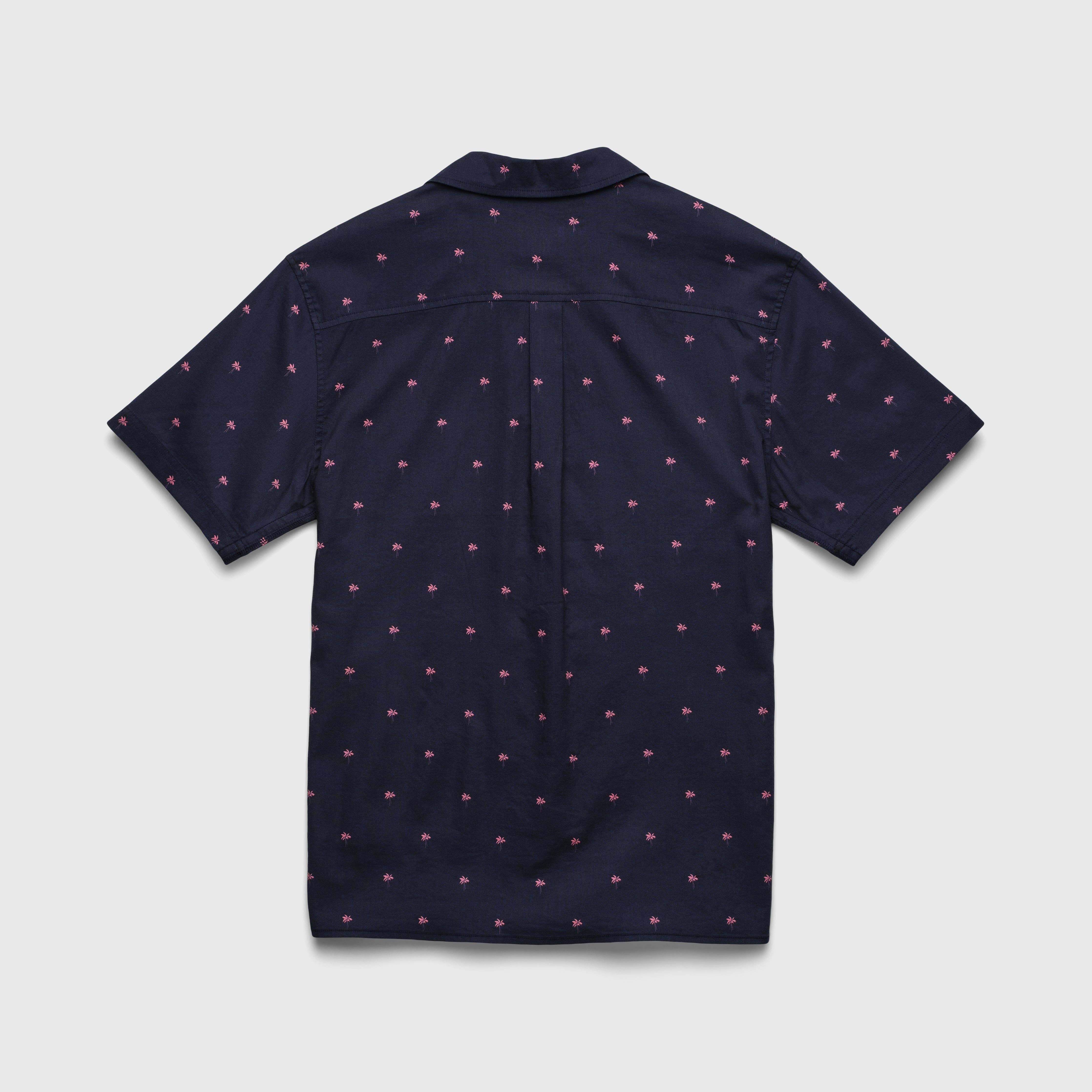 Mariner Printed Palm Camp Collar Shirt - Palm Navy