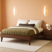 Full Size Dark Brown Platform Bed Frame Durable Quality