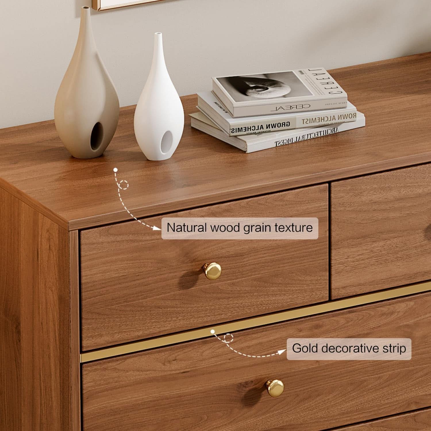 Dark Espresso Storage Cabinet Dresser With Anti Tip