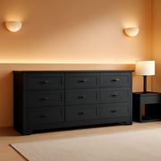 9 Drawer Dresser For Bedroom Modern Wooden Anti Tip