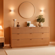 SixtyThreeInch Dresser With Deep Drawers NaturalFinish