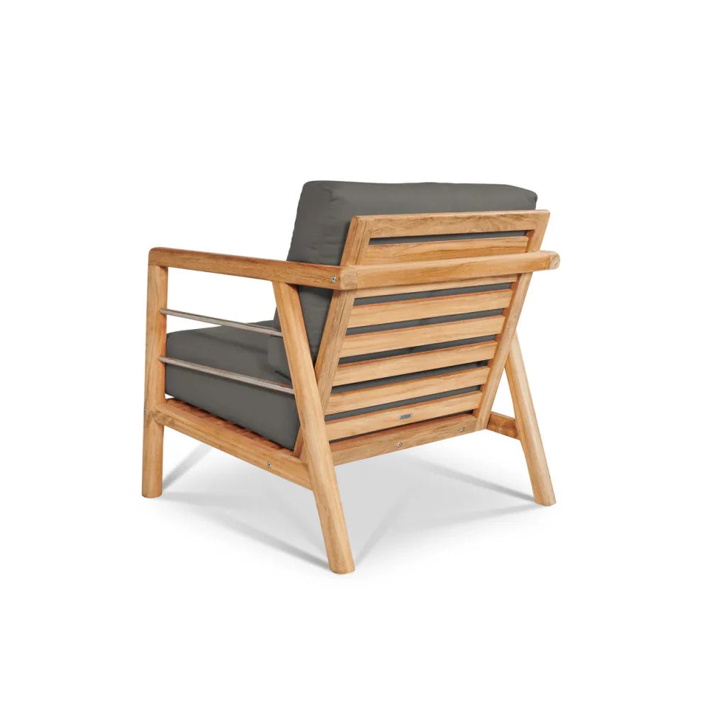 Aalto Teak Patio Deep Sofa Set with Sunbrella Cushion 4PC