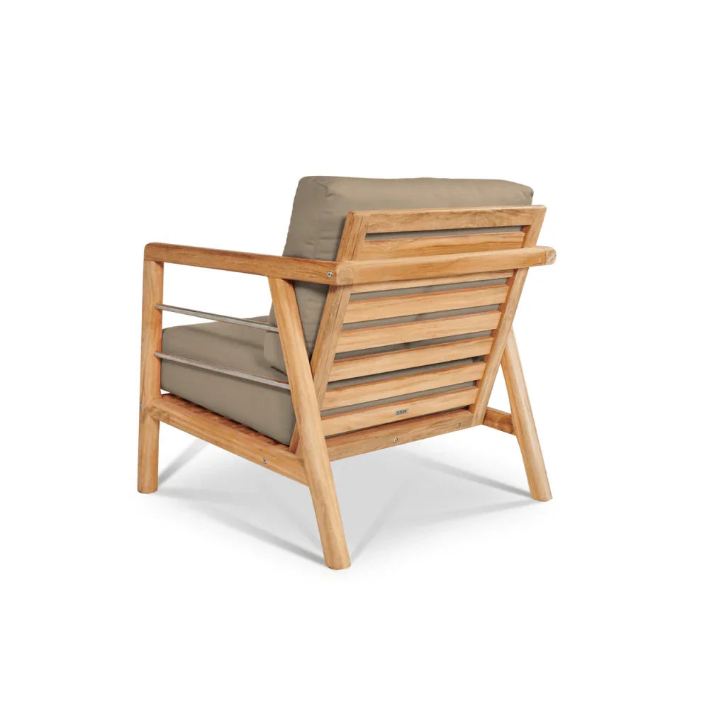 Aalto Teak Patio Deep Sofa Set with Sunbrella Cushion 4PC