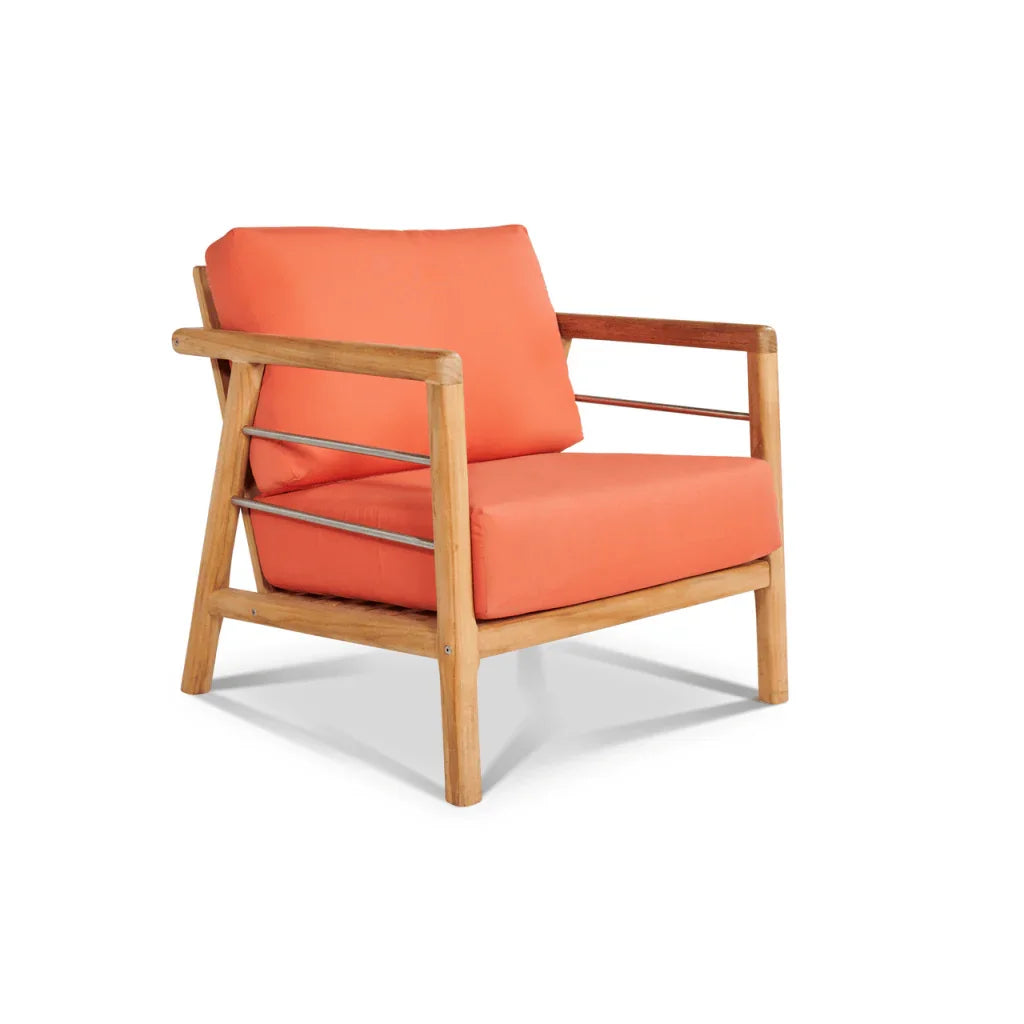 Aalto Teak Patio Deep Sofa Set with Sunbrella Cushion 4PC