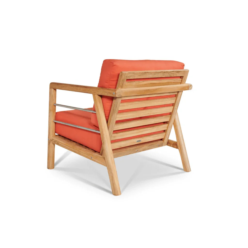 Aalto Teak Patio Deep Sofa Set with Sunbrella Cushion 4PC