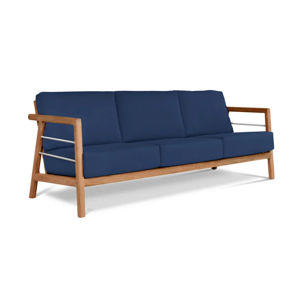 Aalto Teak Patio Deep Sofa Set with Sunbrella Cushion 4PC