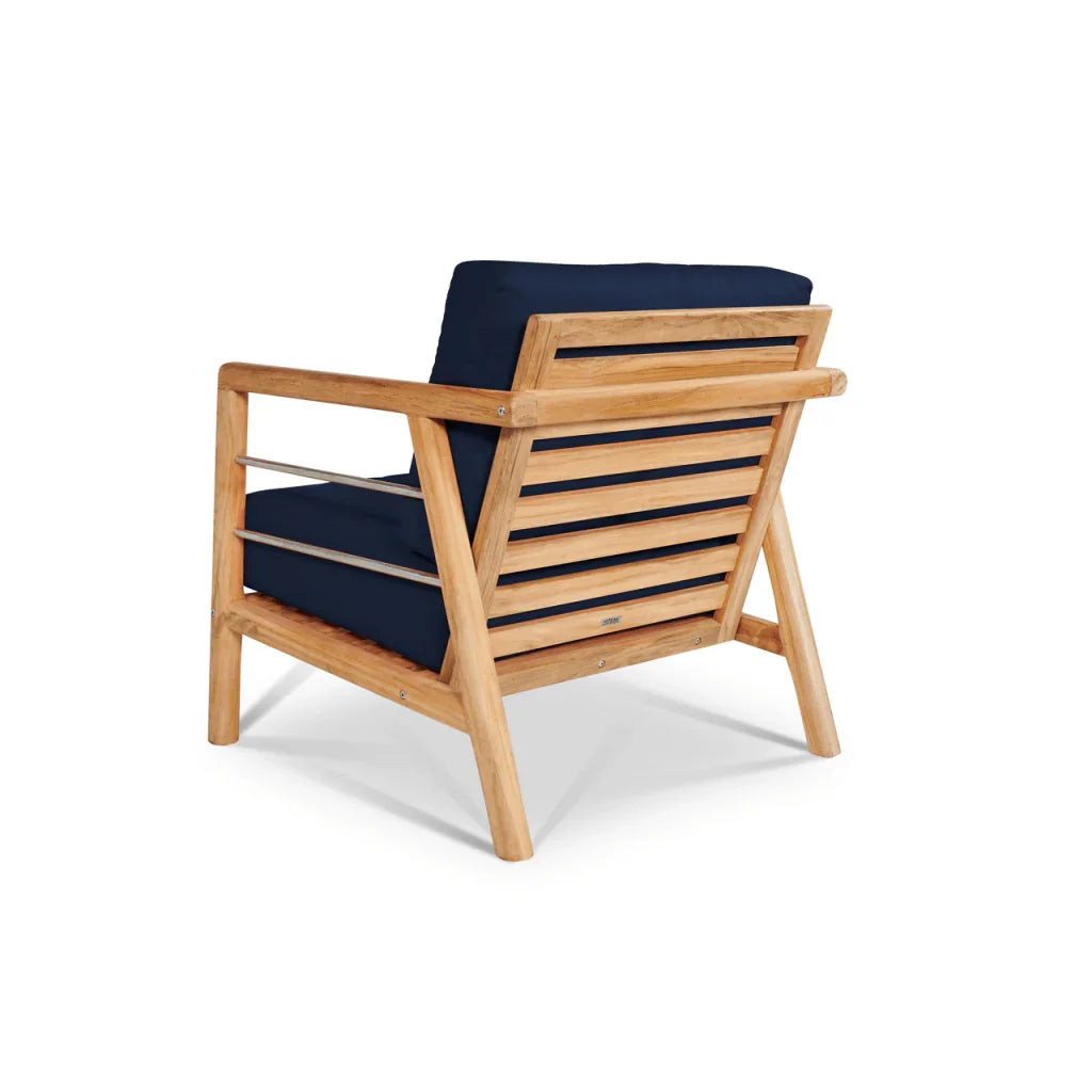 Aalto Teak Patio Deep Sofa Set with Sunbrella Cushion 4PC