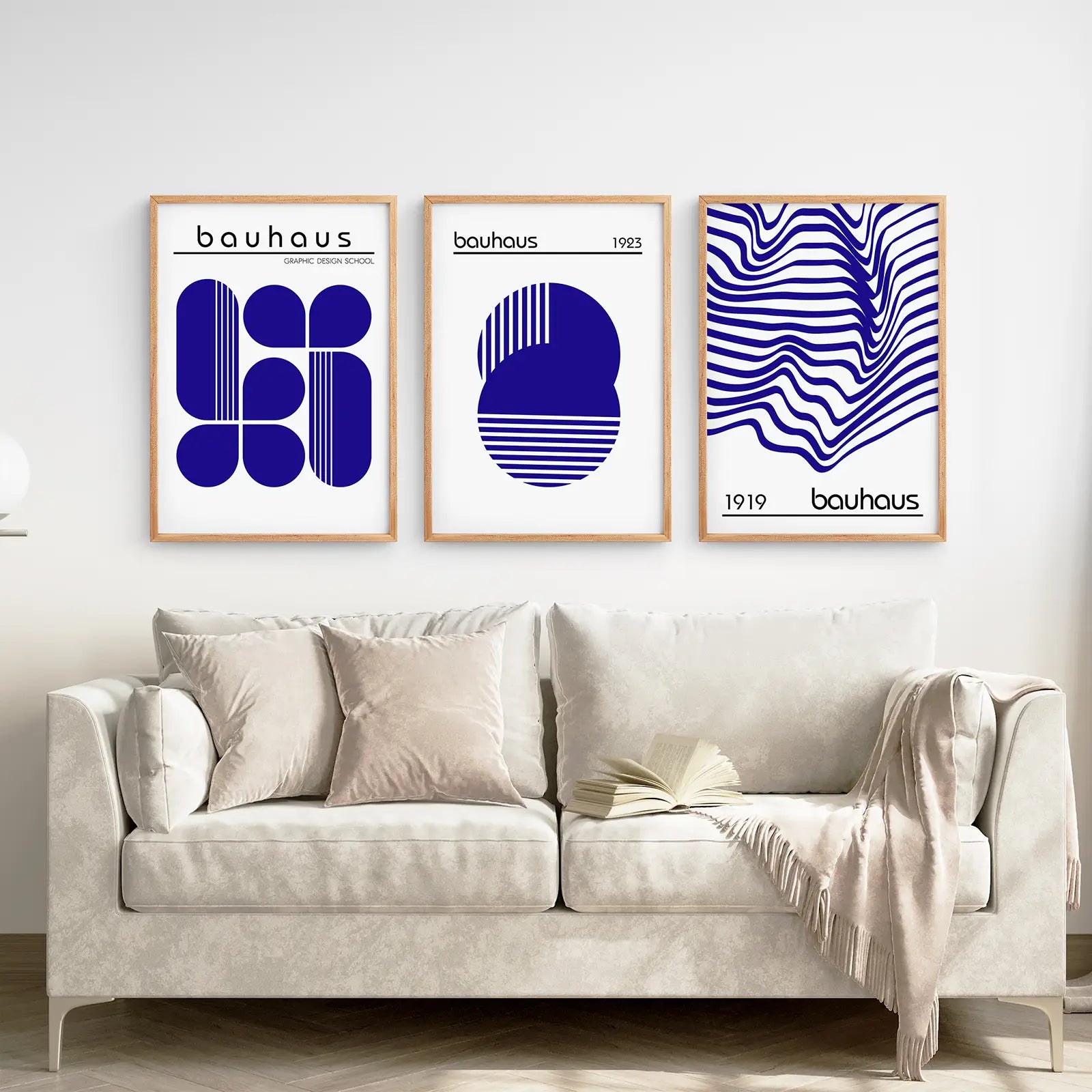 Minimalist Bauhaus 3 Piece Wall Art