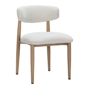 Bege Olefin Fabric Outdoor Dining Chair