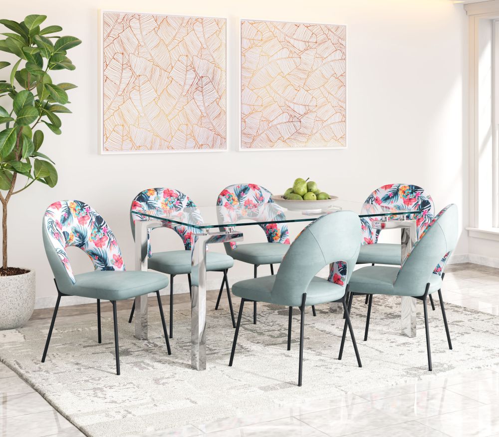 Bethpage Printed Fabric Dining Chair 2PC