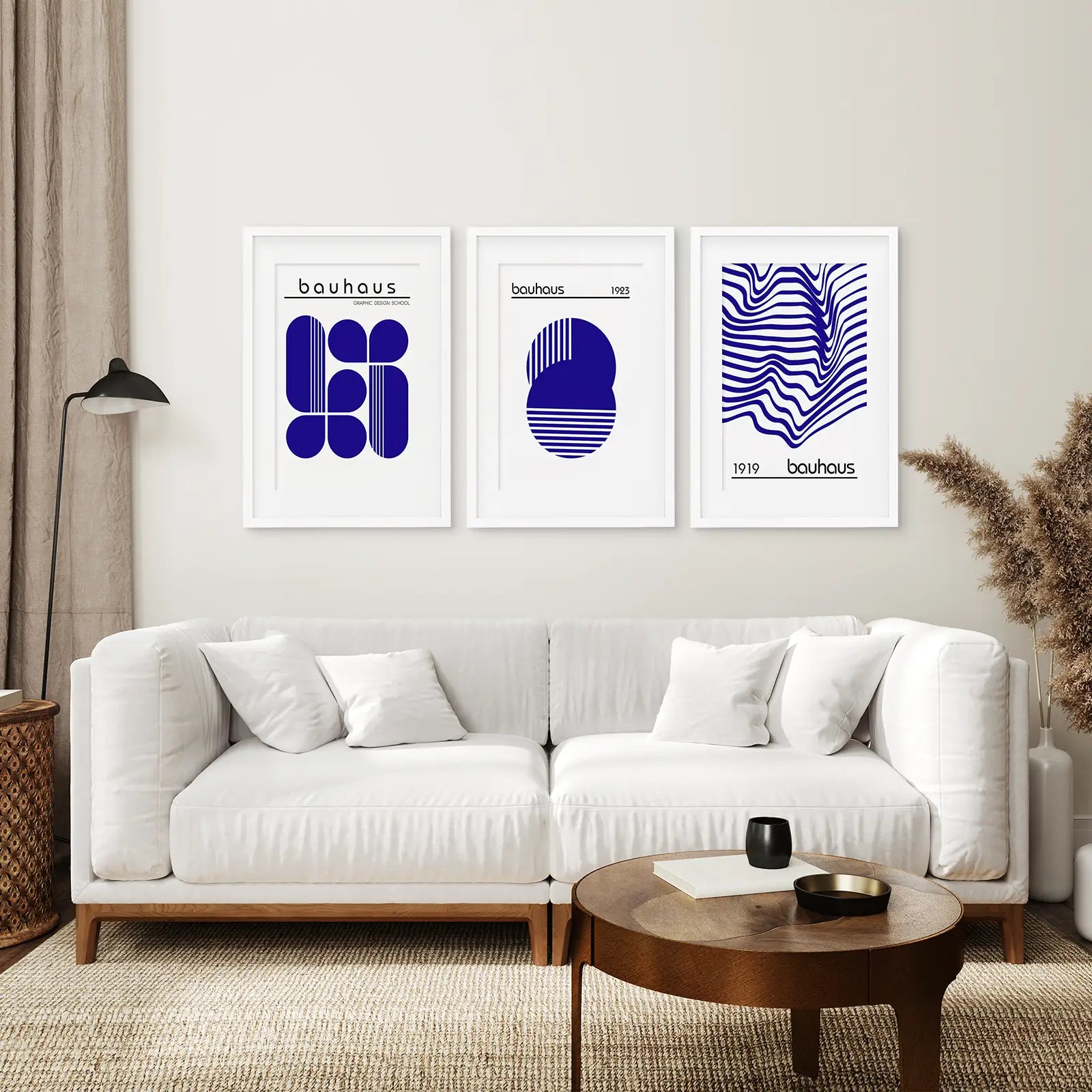 Minimalist Bauhaus 3 Piece Wall Art