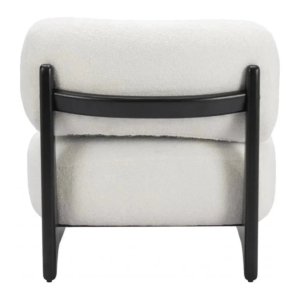 Bombo Wood White Armless Accent Chair
