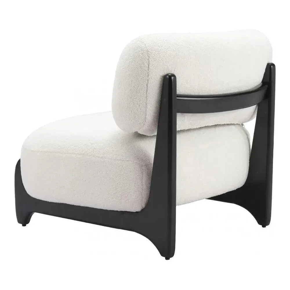 Bombo Wood White Armless Accent Chair