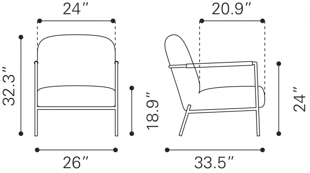 Chicago Ivory Fabric Accent Chair