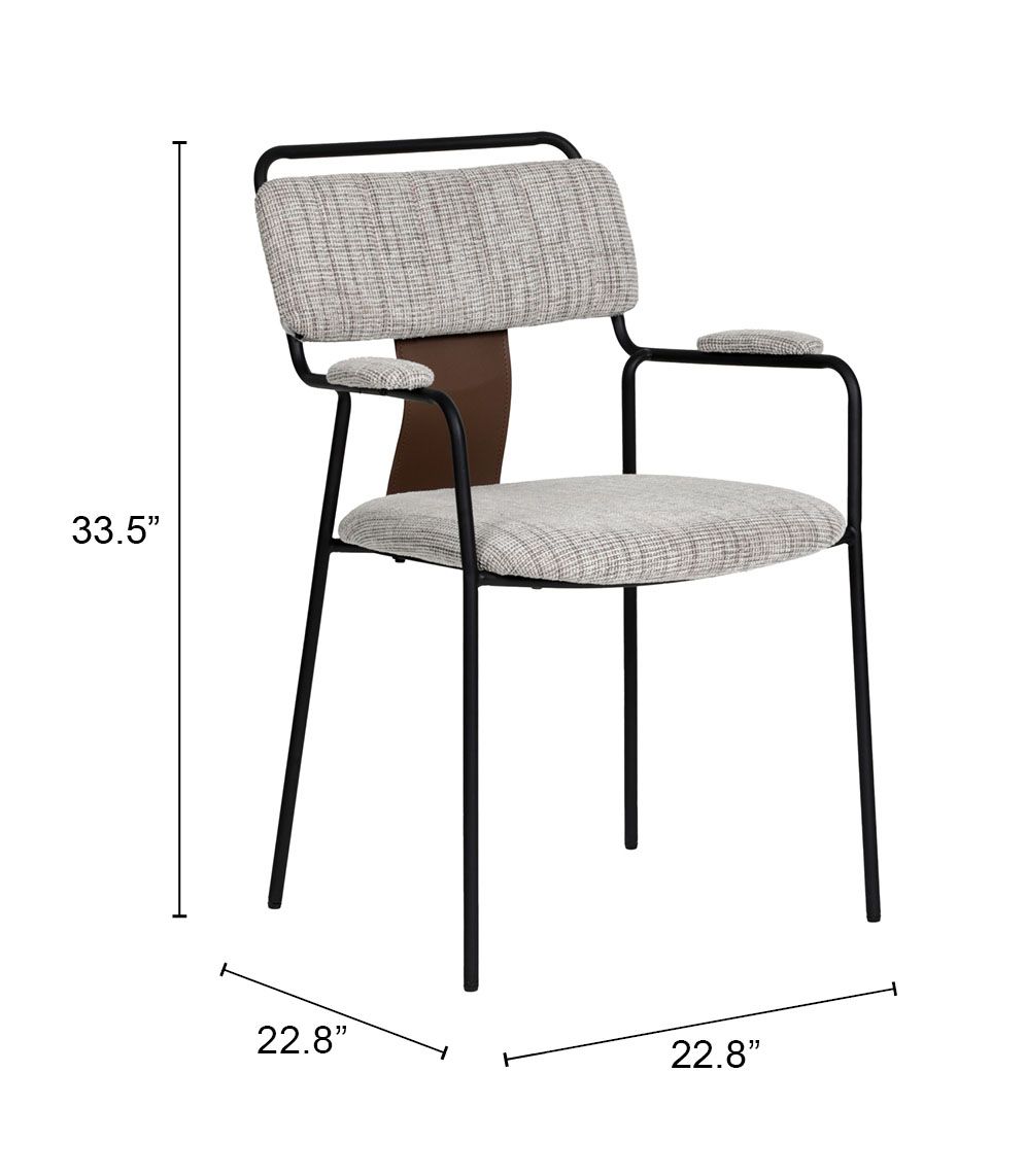 Couva Chenille Fabric Dining Chair 2PC