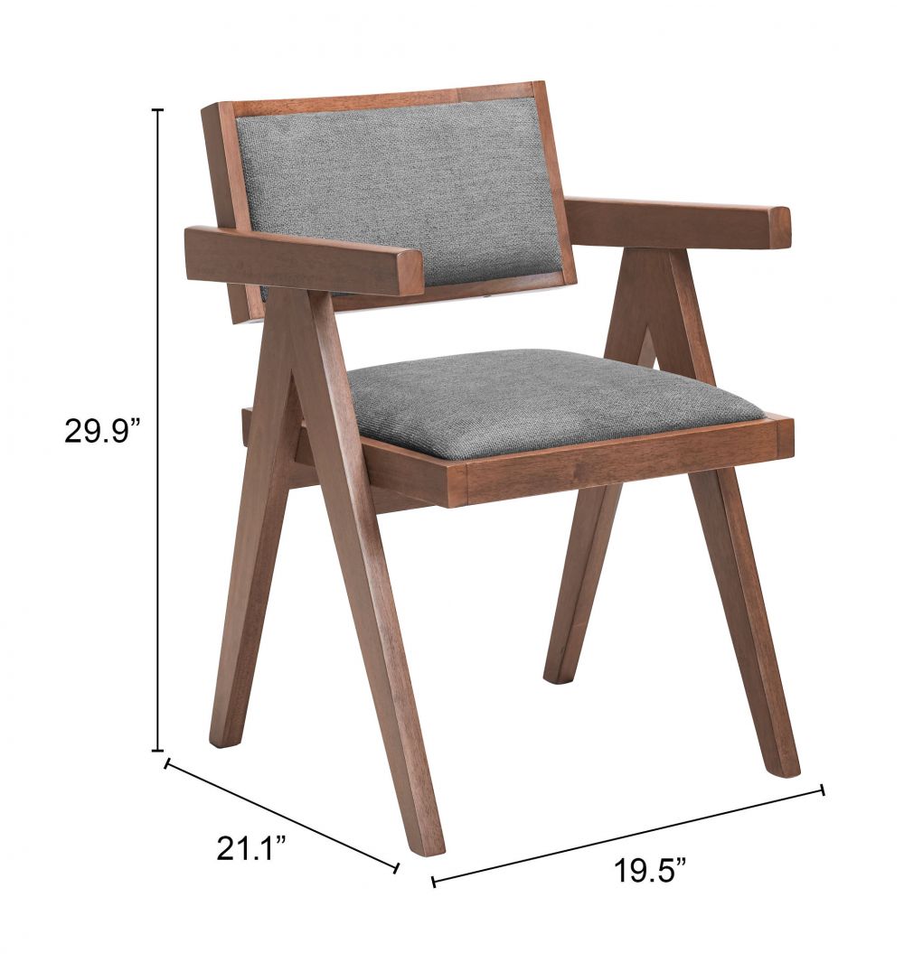 Delhi Grey Fabric Dining Chair 2PC
