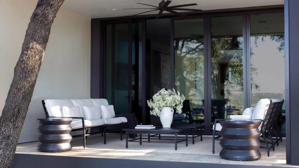 Eterna Black Sand Matte Comfort Patio 3-Seat Sofa