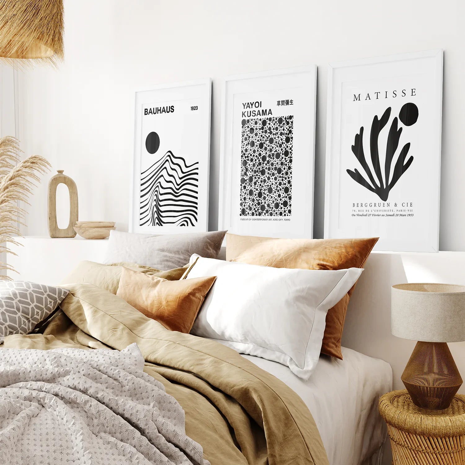 Black and White Minimalist 3 Piece Wall Art