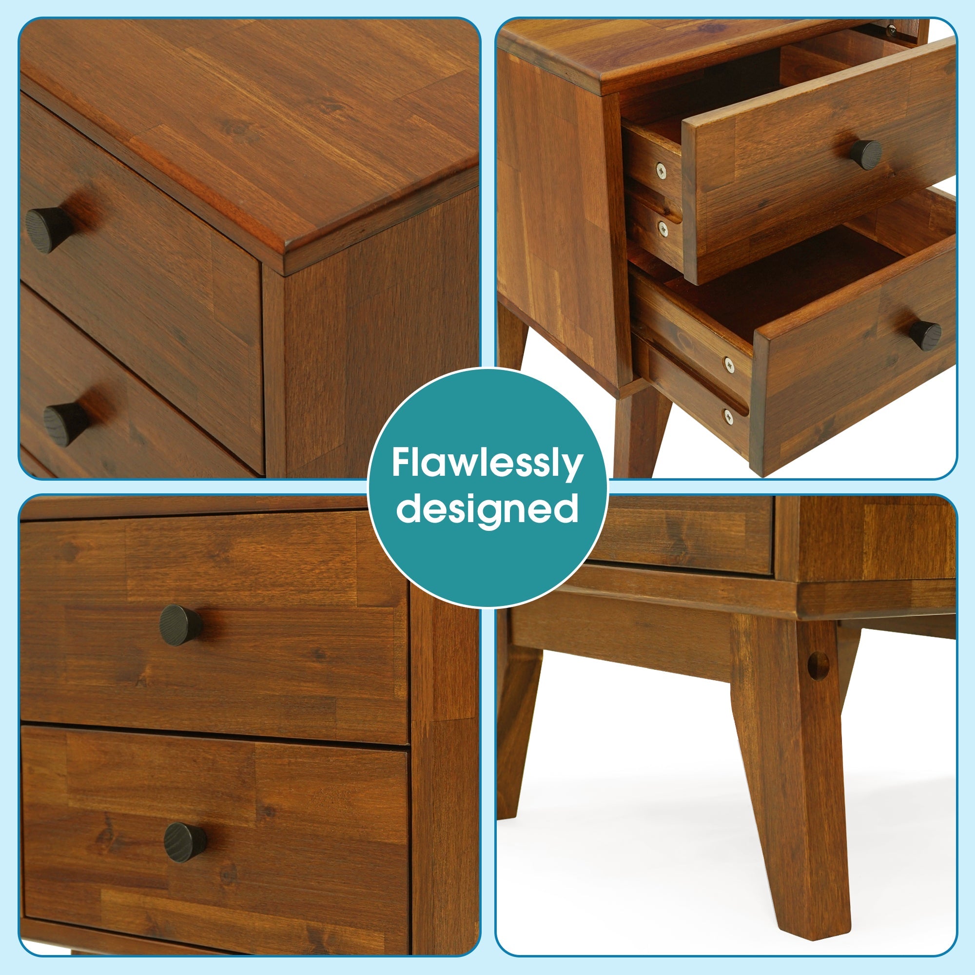 Silvia Solid Wood Nightstand