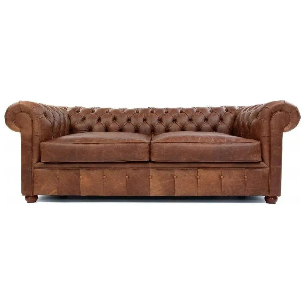 Gorham Brown Chesterfield Leather Sofa Made to Order