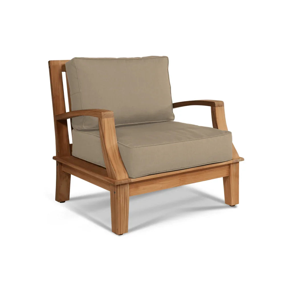 Grande Teak Patio Deep Sofa Set with Sunbrella Cushion 4PC