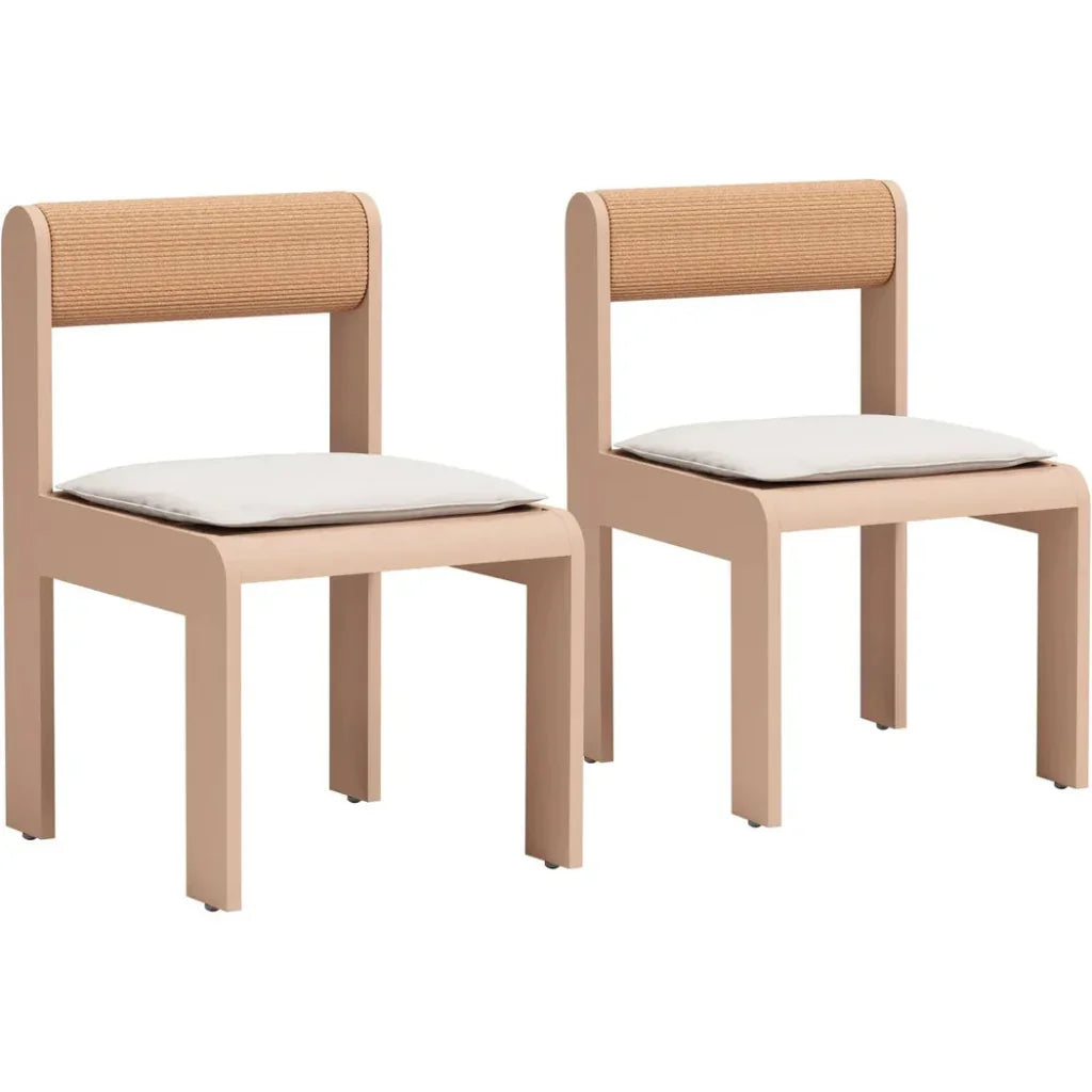 Island Aluminum Brown Dining Chair 2PC