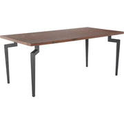 Kani Wood & Steel Walnut Rectangular Dining Table
