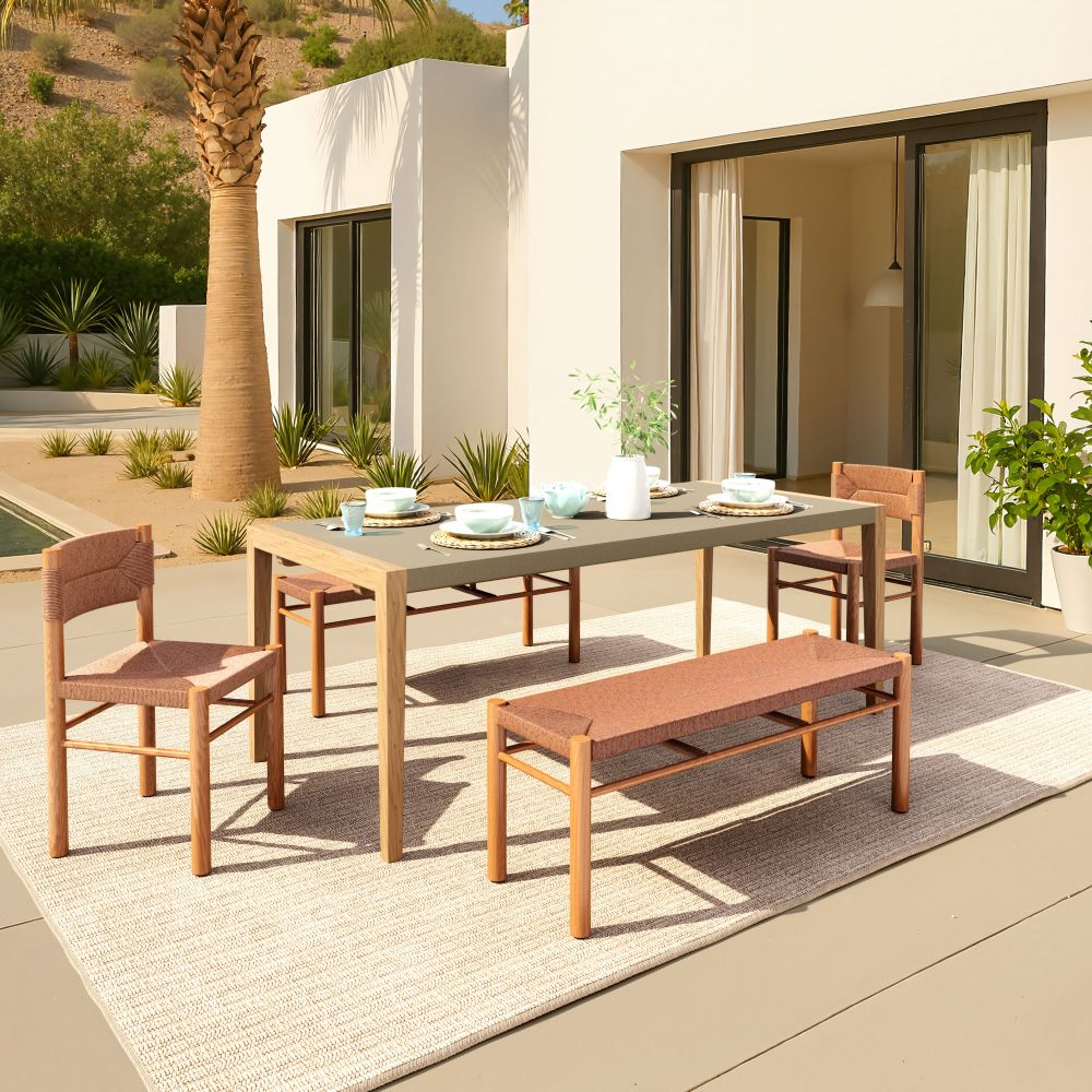 Kata Terrazzo Top Rectangular Dining Table