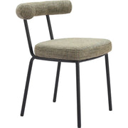 Kede Black Steel Green Tweed Dining Chair 2PC