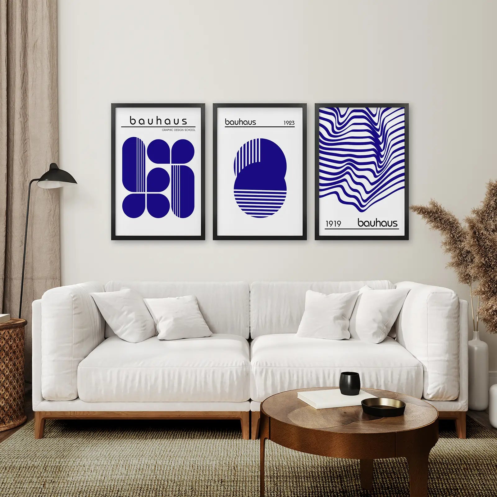 Minimalist Bauhaus 3 Piece Wall Art
