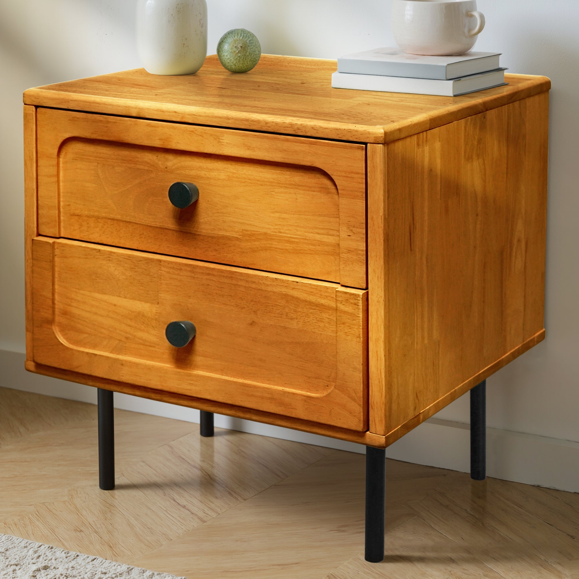 Savana Solid Wood 2-Drawer Nightstand