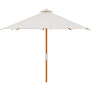 Market 118-inch Diameter Teak Outdoor Umbrella White