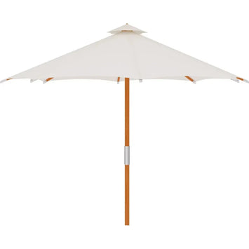 Market 118-inch Diameter Teak Outdoor Umbrella White