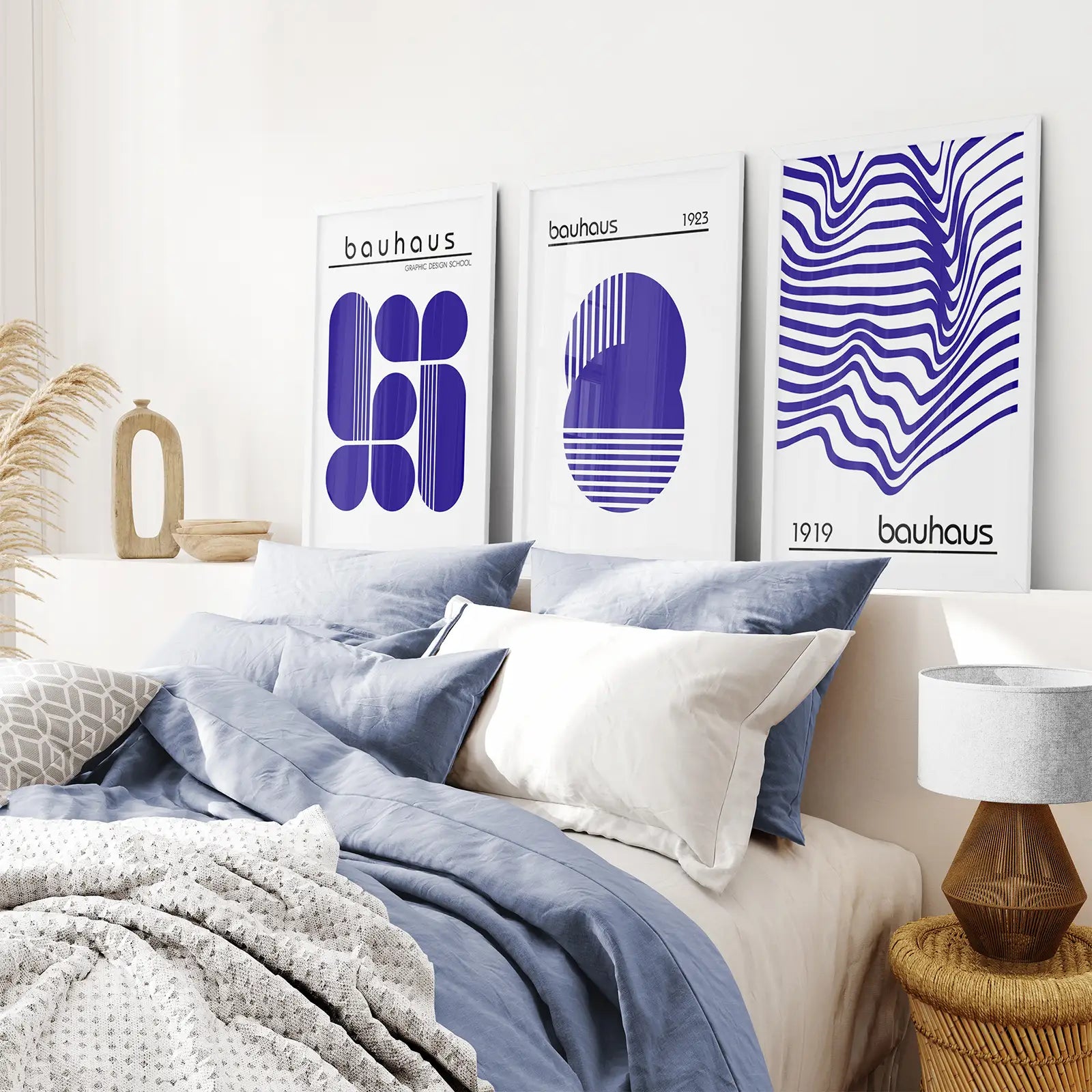 Minimalist Bauhaus 3 Piece Wall Art