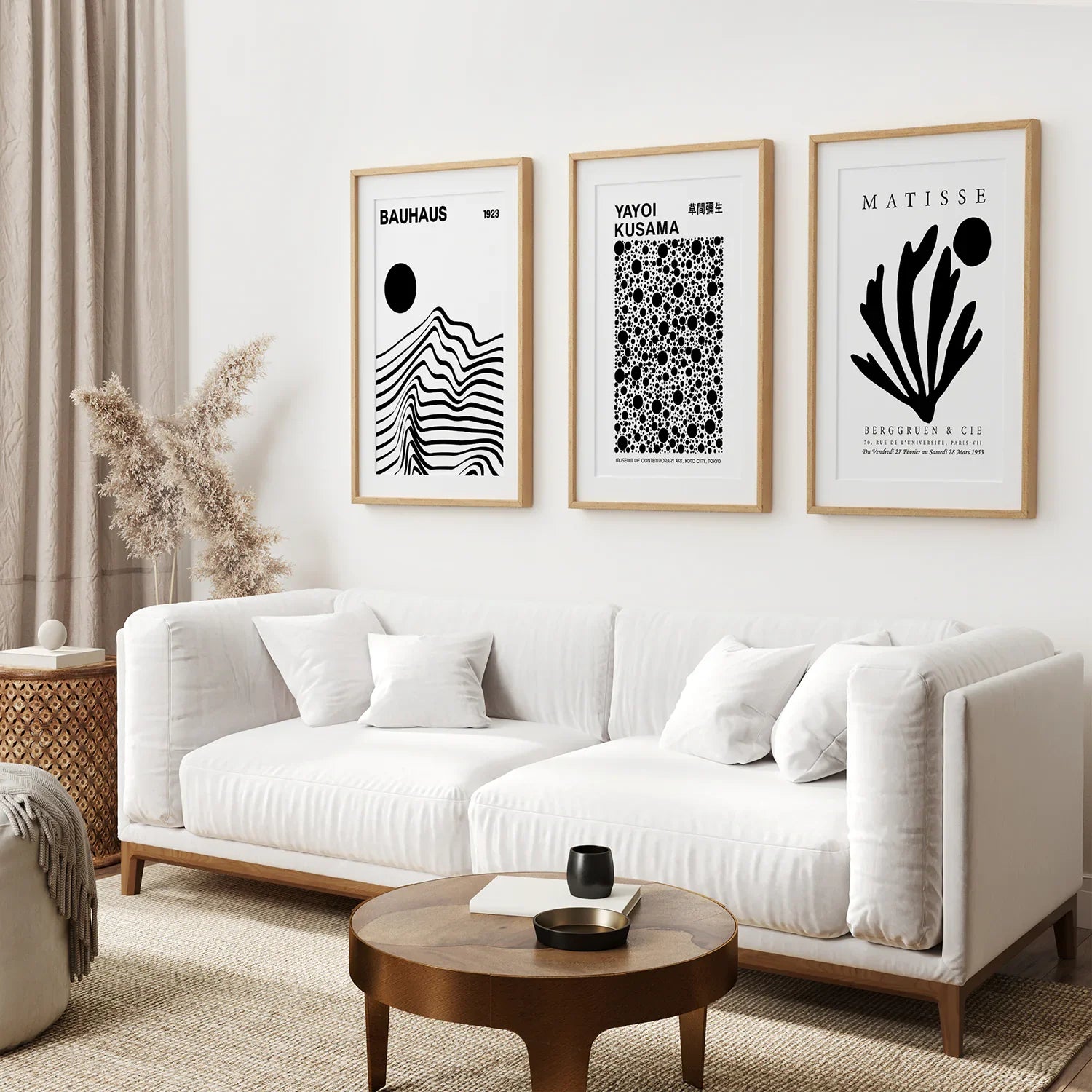 Black and White Minimalist 3 Piece Wall Art