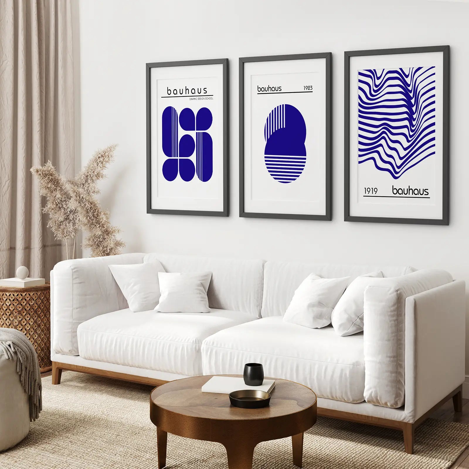 Minimalist Bauhaus 3 Piece Wall Art