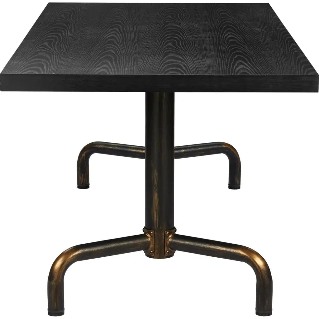 Neum Wood & Steel Black Rectangular Dining Table
