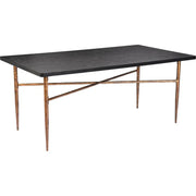 Nida Wood & Steel Black Rectangular Dining Table