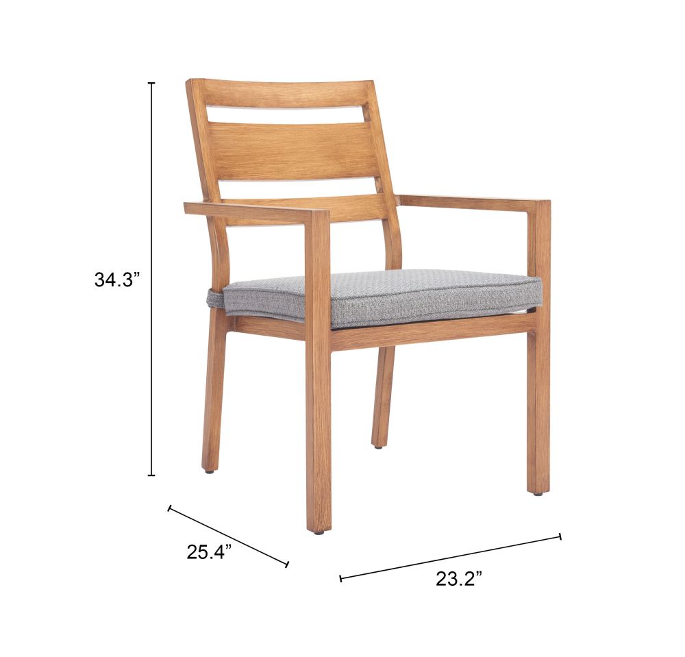 Rader Olefin Fabric Outdoor Dining Chair 2PC