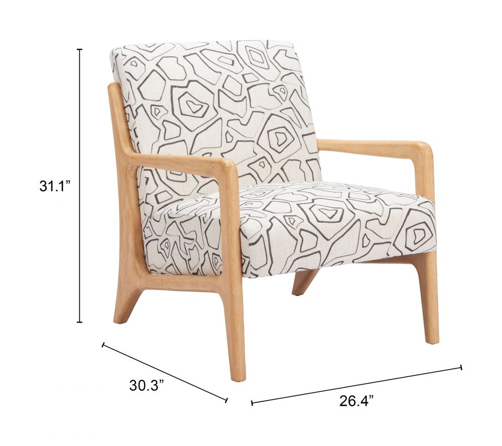 Runa Printed Fabric Accent Chair