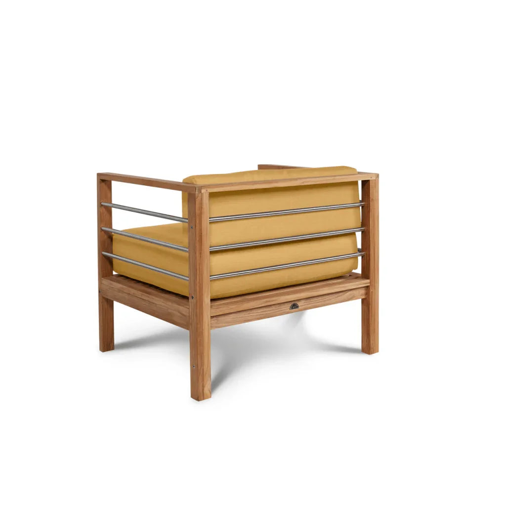 SoHo Teak Patio Deep Sofa Set with Sunbrella Cushion 4PC