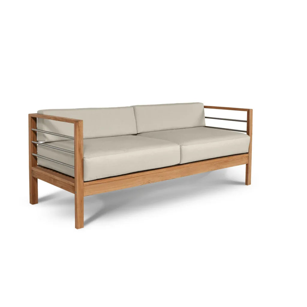 SoHo Teak Patio Deep Sofa Set with Sunbrella Cushion 4PC